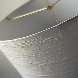Silk Lamp Shade | Custom Lamp Shade with Spider Washer | Midcentury Modern Lamp Shade in Custom Size | Ivory Dupioni Silk Lamp Shade