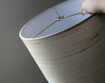 Quick Ship - 11 in. D x 11 in. H Moody Champagne Lamp Shade with Brass Spider Washer Hardware