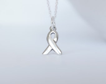 Awareness Ribbon- Sterling Silver- Awareness Necklace