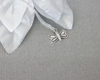 Butterfly Charm- Sterling Silver- Gift for Girl- Cute Butterfly- All Sterling Silver