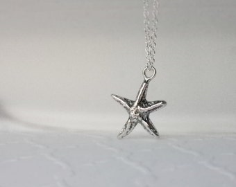 Sea Star- Sterling Silver- Starfish Necklace- Beach Jewelry- Ocean-Inspired- Sea Star Lover- Gift for Her