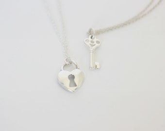 Sterling Key to My Heart Set- Two Necklaces!- All Sterling Silver