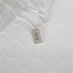Love Word Tag, Gift for Her, Valentine's Day Gift I Love You Necklace 2-sided image 2