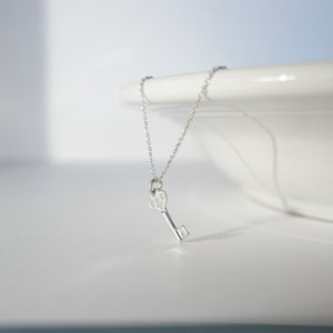 Key Necklace Sterling Silver Charm and Chain image 2