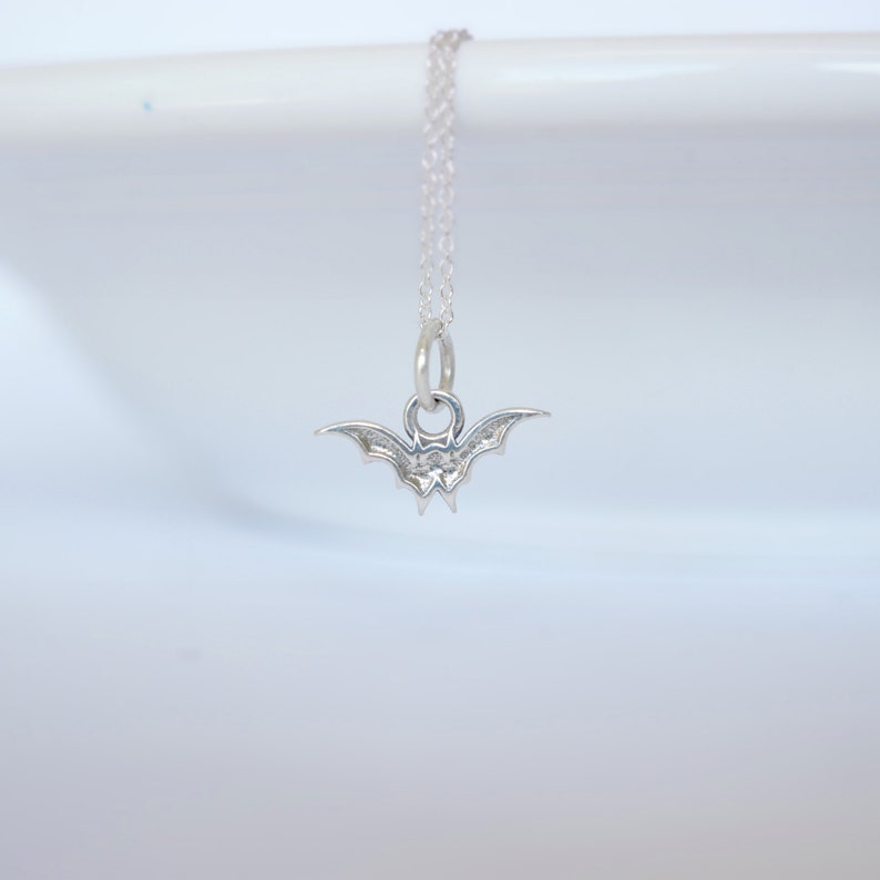 Bat Necklace Halloween Necklace Flying Bat Batman Jewelry image 1