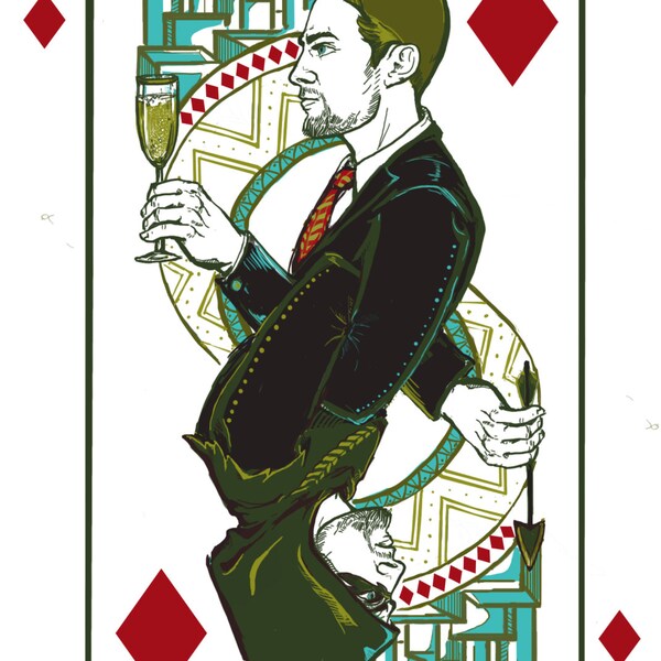 Playing Card Arrow Print of Oliver Queen/The Arrow