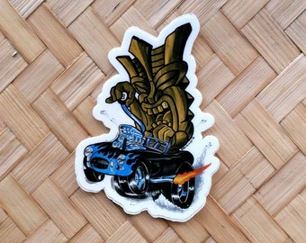 ART STICKER Smokin Tiki by Artist Von Franco Decal #VF09 - Etsy