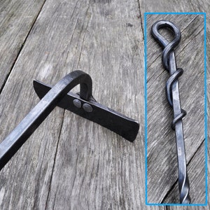 Iron Ash Rake, Wrought Wood Stove Decor, Forged Fire Poker, Metal Coal Shovel, Blacksmith Fireplace Tools, Iron Hearth Accessories