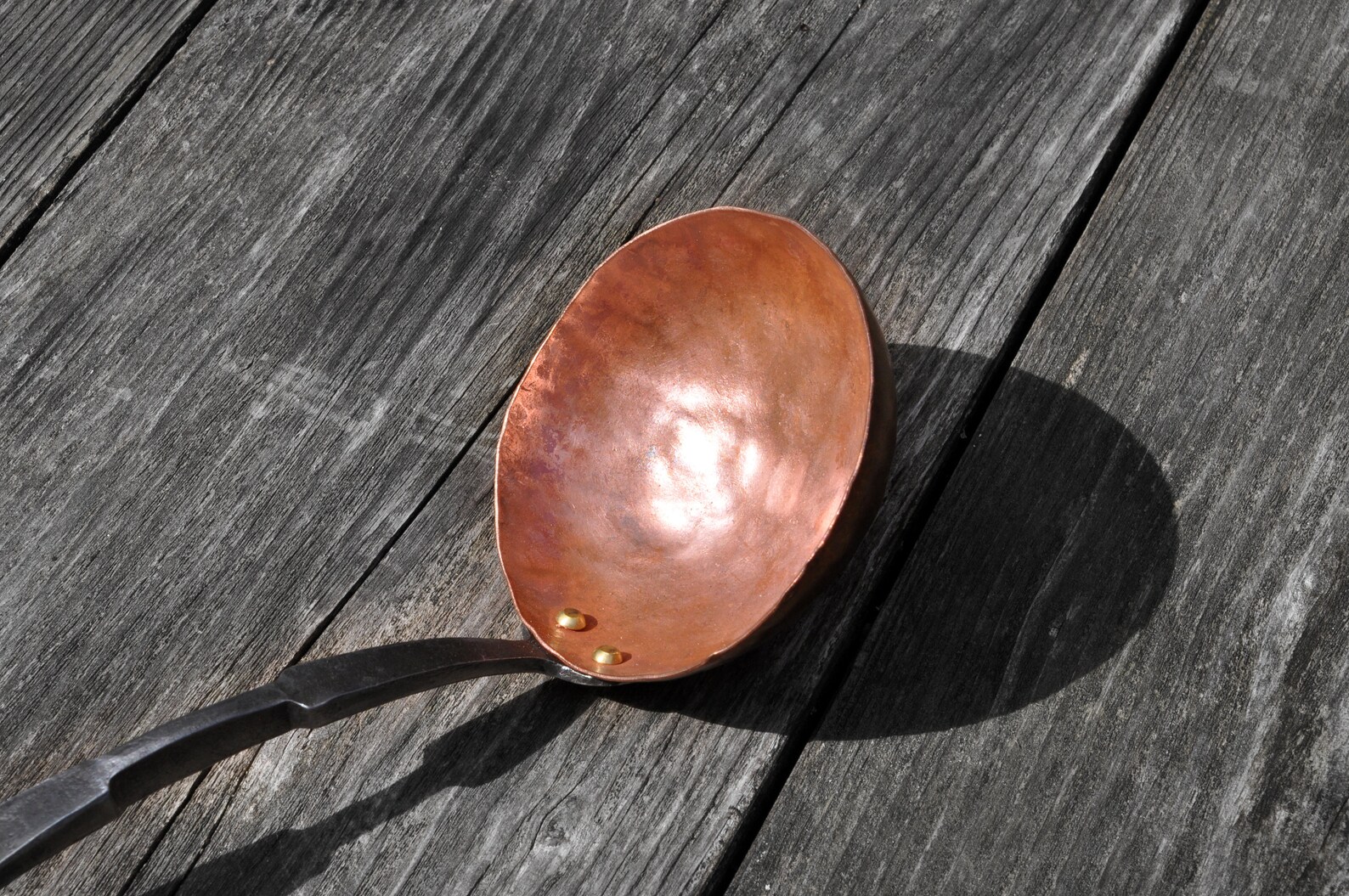 Hammered Copper Ladle Copper Kitchen Utensils Hand Etsy