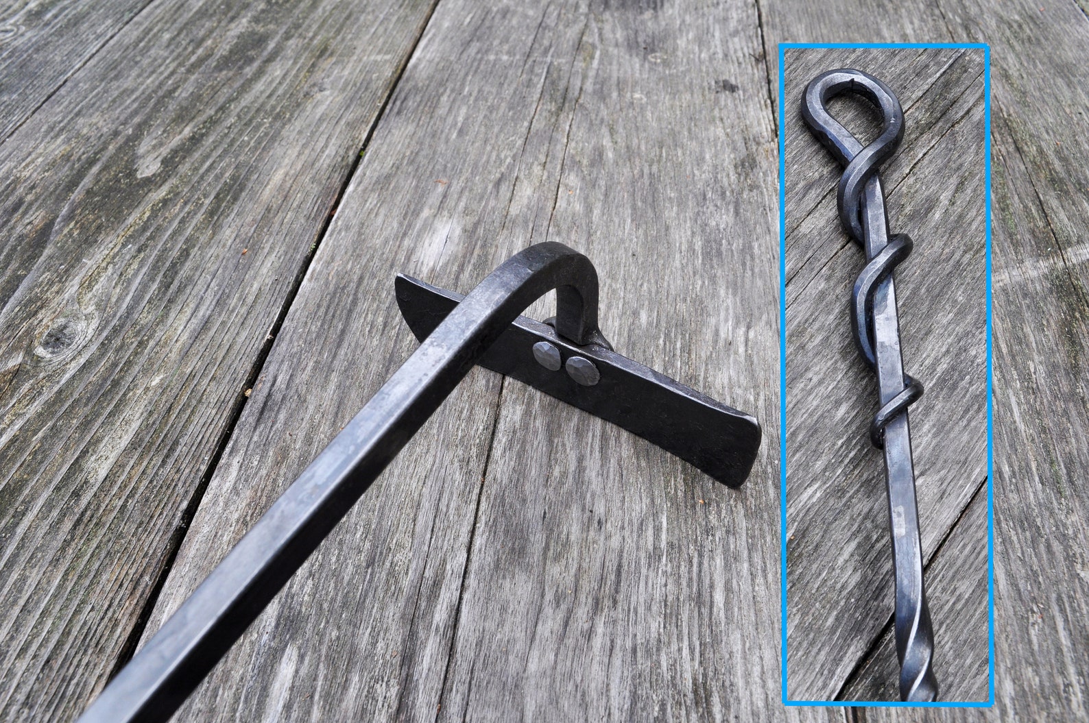 Iron Ash Rake Wrought Wood Stove Decor Fire Poker Etsy
