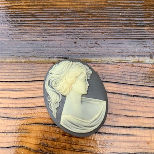Set of Three Vintage Resin Cameo Cabochons