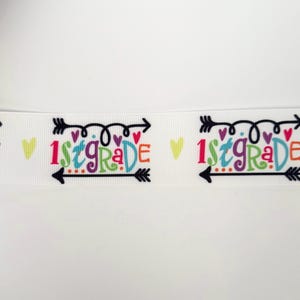 First grade ribbon, School ribbon, Grosgrain ribbon, School hair bows, Back to school, Preschool ribbon, Kindergarten ribbon, Wide ribbon