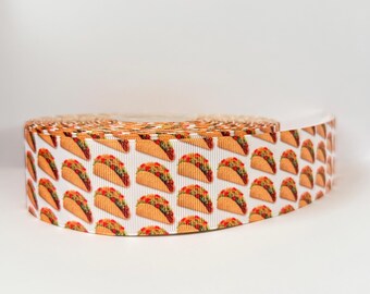 Taco Ribbon: 1.5" Wide, Cinco de Mayo Party Decor, Sold by the Yard