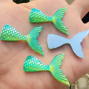 Mermaid tail flat backs, Mermaid cabochons, Mermaid planar resins, Hair bow centers, Scrapbooking, Hair bow supplies