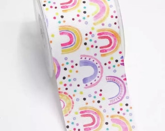 Ruban gros-grain arc-en-ciel : 1,5 pouce de large, décoration de fête et d'artisanat