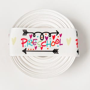 Back to school ribbon, Preschool ribbon, Wide grosgrain ribbon, School ribbon, Wide ribbon, Unique ribbon