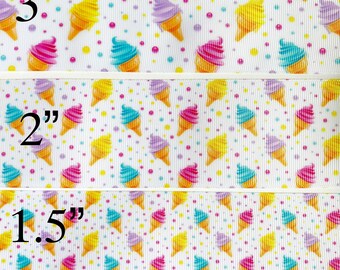 Ice Cream Cone Grosgrain Ribbon: Party Decor, Crafting - Sold by the Yard