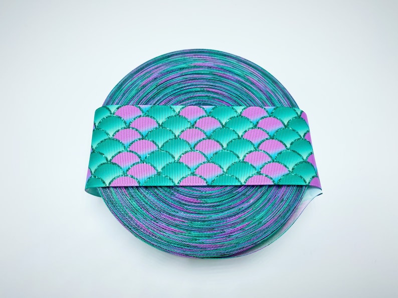 Wide mermaid ribbon Mermaid ribbon Mermaid scales ribbon Craft supplies Hair bow supplies Mermaid theme ribbon Wide grosgrain ribbon