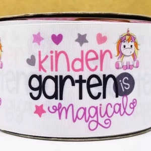 Kindergarten ribbon, School ribbon, Grosgrain ribbon, School hair bows, Back to school, Preschool ribbon, Wide ribbon