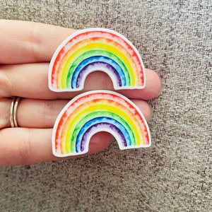 Rainbow flat backs, Hair bow centers, Rainbow resin, Hair bow flat back, Rainbow flat back, Resin flat backs, Scrapbooking, Cabochon