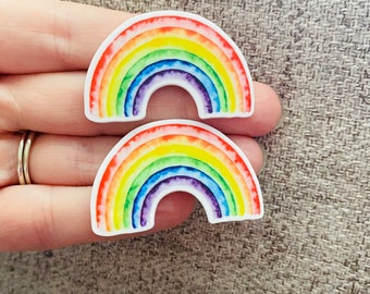 Rainbow flat backs, Hair bow centers, Rainbow resin, Hair bow flat back, Rainbow flat back, Resin flat backs, Scrapbooking, Cabochon