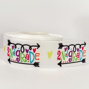 Back to school ribbon, Second grade ribbon, Wide grosgrain ribbon, School ribbon, Wide ribbon, Unique ribbon