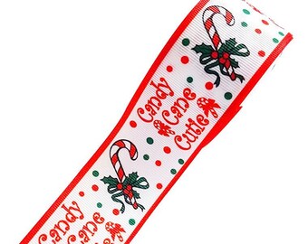 Candy Cane Christmas Grosgrain Ribbon: Festive Crafting Ribbon (1.5 inch)