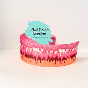 Ice cream ribbon, Sprinkles ribbon, Wide ice cream ribbon, Grosgrain ribbon, Unique ribbon