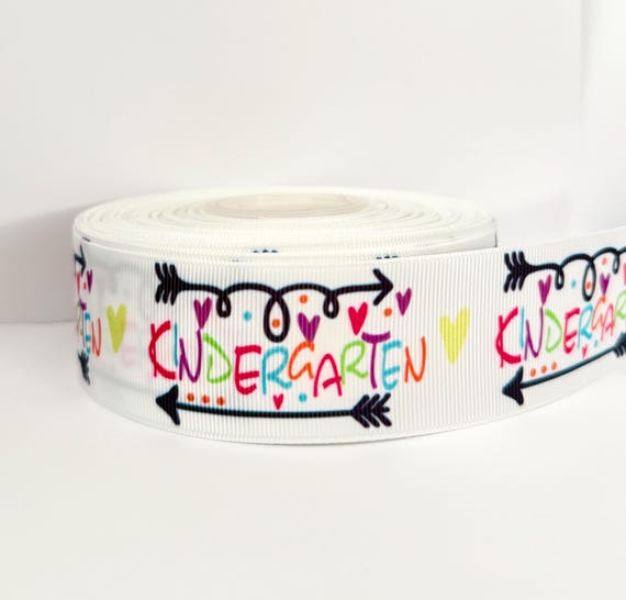 Kindergarten Grosgrain Ribbon: School Hair Bows, 1.5" Wide - 3 Yard Lengths