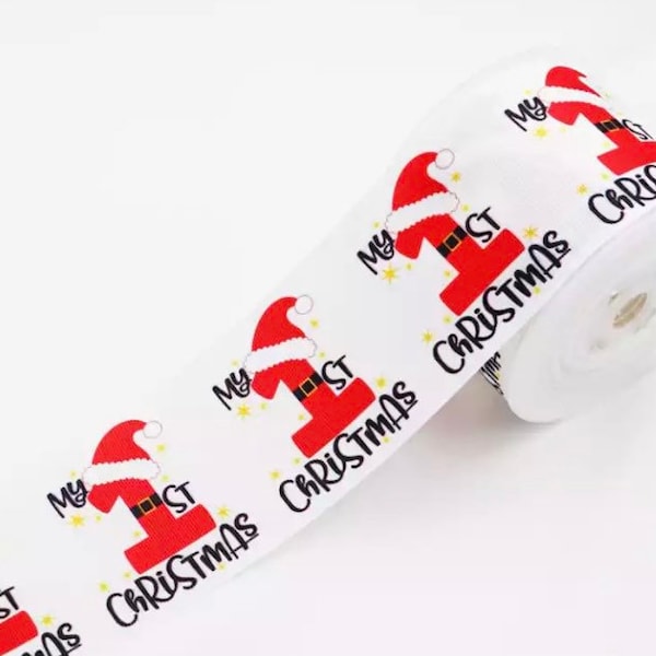 My first Christmas, Christmas ribbon, Baby’s first Christmas, Grosgrain ribbon, Crafting, Party decor