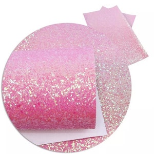 Pink Chunky Glitter Fabric Sheet: Hand Cut Hair Bow Material (8”X13”)