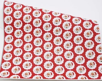 Santa Faux Leather Sheet: Christmas Craft Fabric for Bows, Earrings