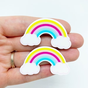 Rainbow flat backs, Hair bow centers, Rainbow resin, Hair bow flat back, Rainbow flat back, Resin flat backs, Scrapbooking, Cabochon