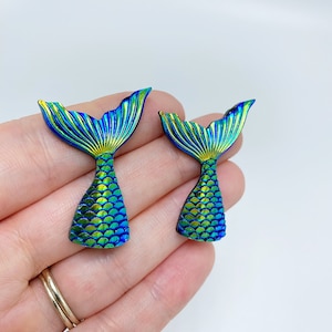 Mermaid tail flat backs, Mermaid cabochons, Mermaid planar resins, Hair bow centers, Scrapbooking, Hair bow supplies