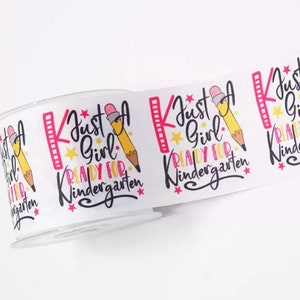 Kindergarten ribbon, School ribbon, Grosgrain ribbon, School hair bows, Back to school, Preschool ribbon, Wide ribbon