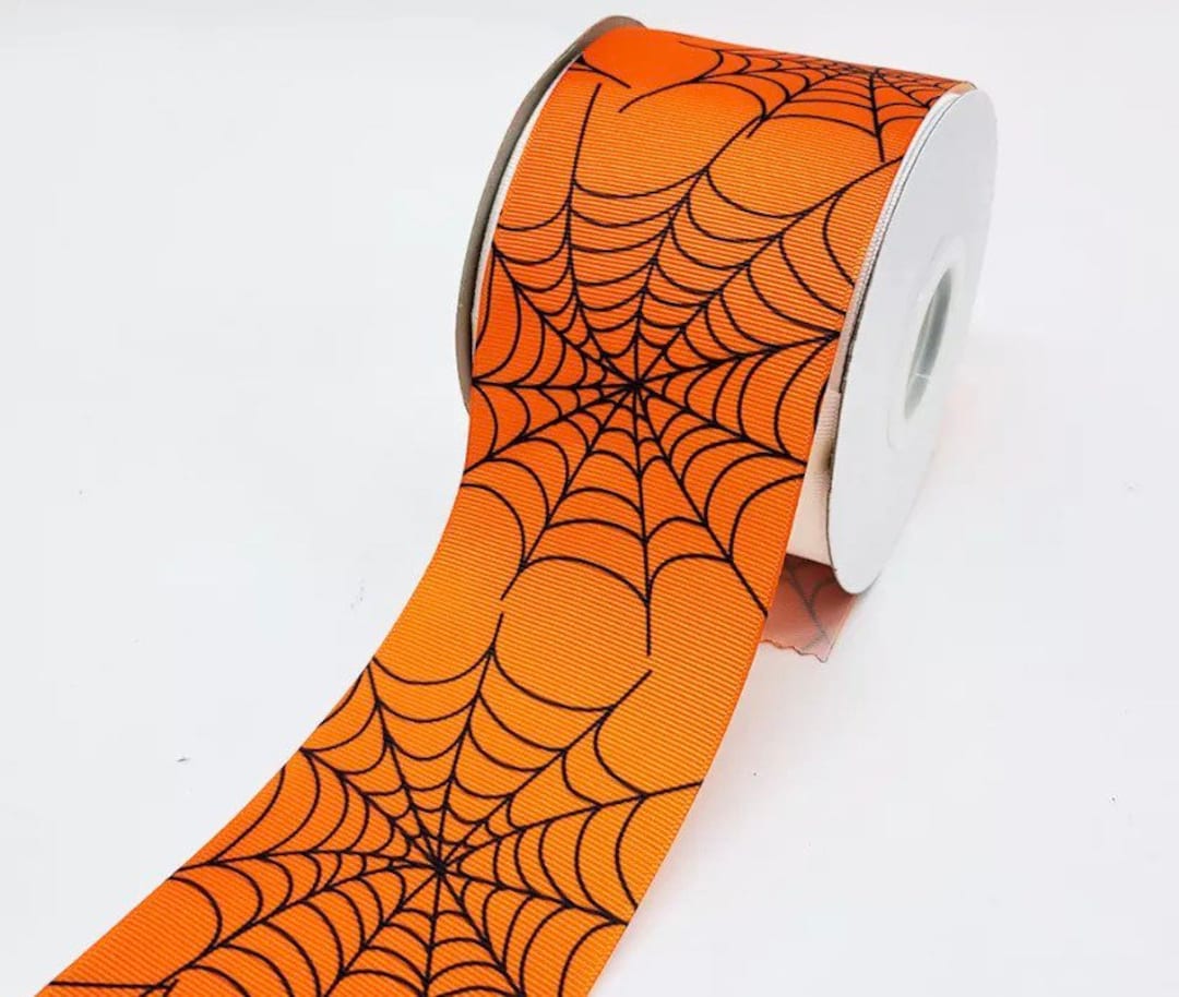 Spider Ribbon Spider Web Grosgrain Ribbon: 1.5 Inch Halloween Craft Ribbon - Etsy