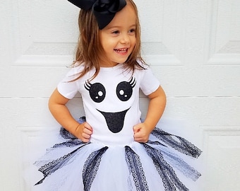 Ghost Tutu Dress: Handmade Halloween Costume with Lace