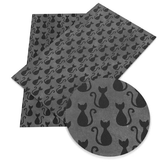 Cat Print Faux Leather Sheets: Jewelry & Bow Making