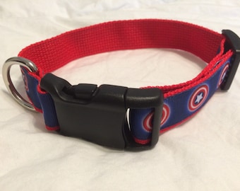 Captain America Dog Collar and Leash available