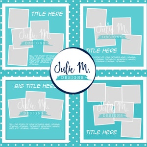 4 Digital Layered 12 x 12 Templates