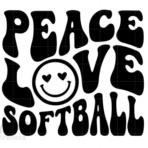 Peace Love Softball Svg, Softball Shirt Svg, Love Softball Svg Png Download, Softball Vibes Shirt ScreenPrint Art, Softball Cricut S889