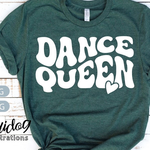 Dance Queen Svg | Boho Dance Queen Smile Face Shirt Svg | Groovy Dance Svg Png Download | Dance Queen Shirt ScreenPrint Cricut Art S918