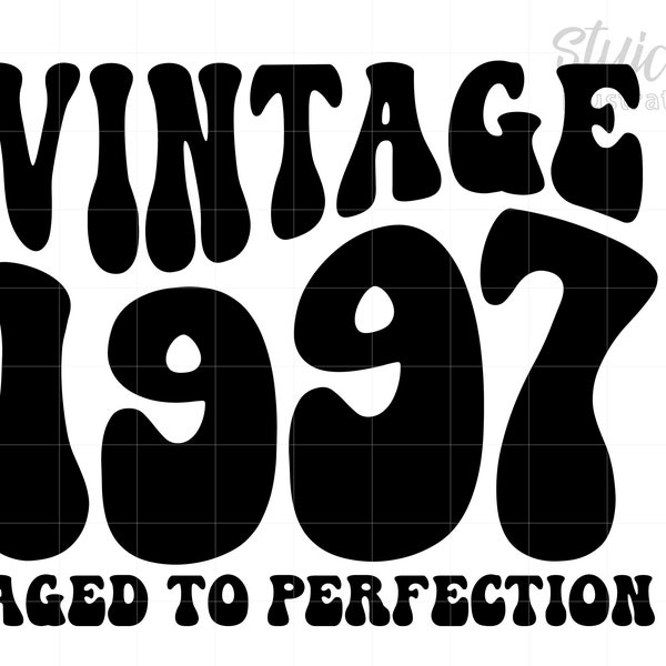 1997 Birthday Svg Download, Born In 1997 Svg, Vintage 1997 Shirt Svg Download, 1997 Aged To Perfection Svg Png Cricut Screenprint Art S961