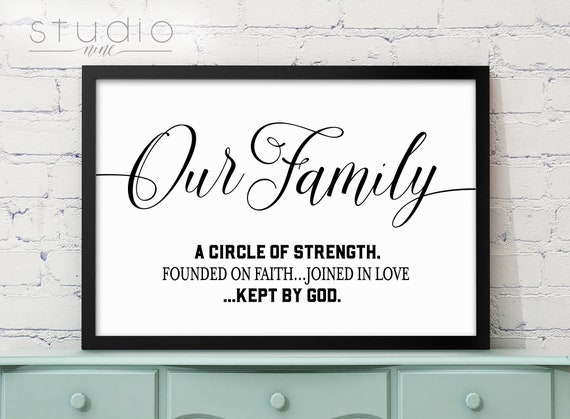 Download Family Quote Downloads Our Family A Circle Of Strength Etsy