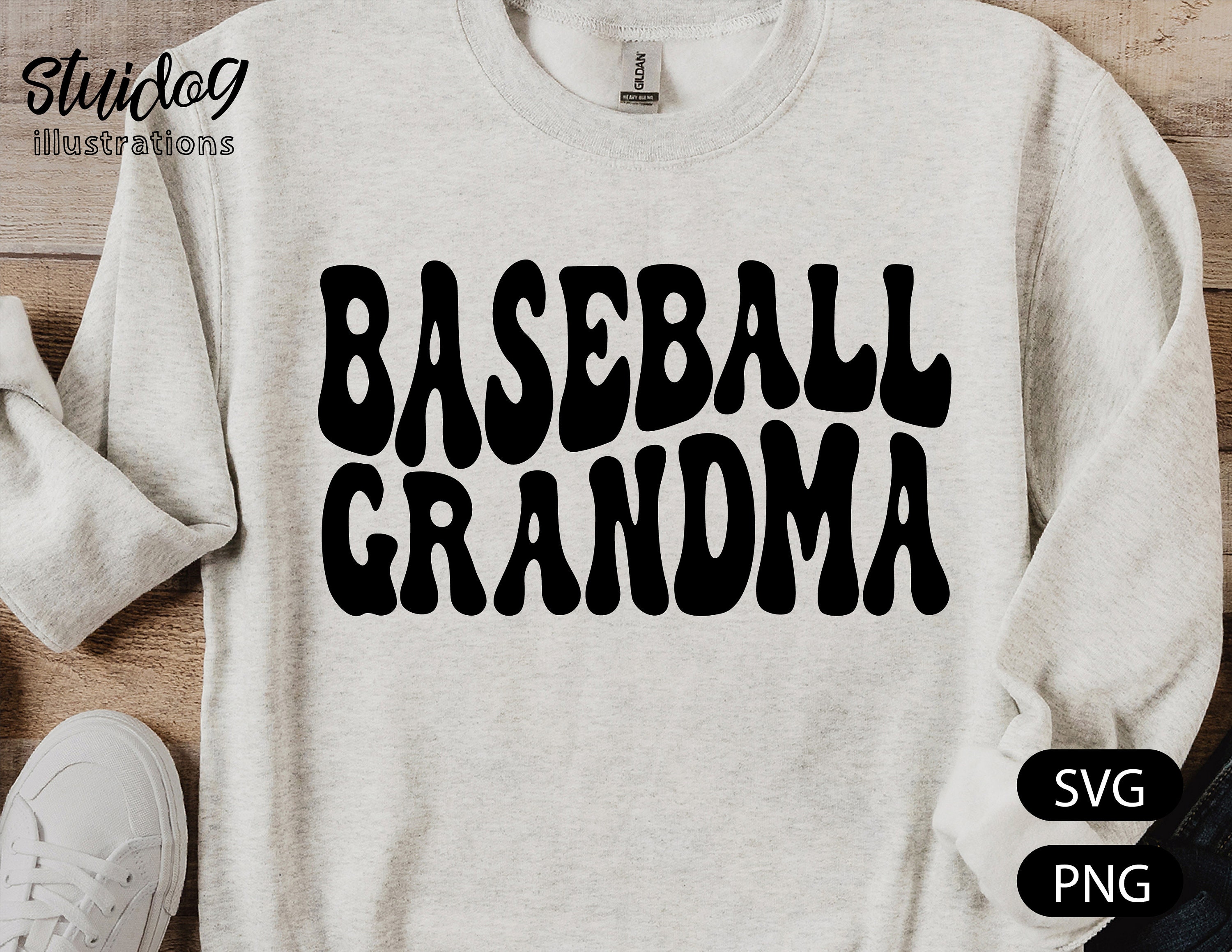 Baseball Grandma Svg Wavy Text Baseball Grandma Shirt Svg Etsy