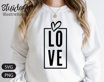 Love Svg | Minimalist Love Shirt Svg Download Printable | Modern Love Svg Shirt Svg | Valentines Day Svg Cricut Screenprint Art S237