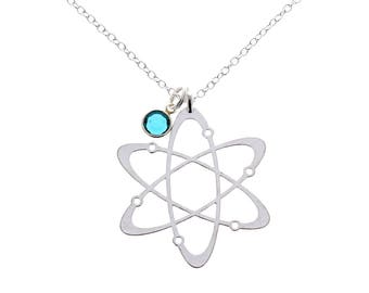 Atom Molecule Necklace, Atom Necklace, Science Necklace, Atom Pendant, Physics Necklace, Science Necklace, Geek Jewelry, Chemistry Gift