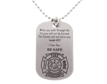 Firefighter Necklace, Custom Firefighter, Fireman, Lieutenant, Gift for Firefighter, Fire Academy, Firefighter Graduation, Firefighter Gift