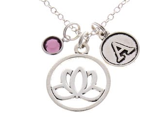 Lotus Flower Necklace, Lotus Symbol, Om Necklace, Yoga jewelry, Yogi Gift, Yoga zen meditation, Lotus Jewelry, Zen, Yoga Gift, Buddha Gifts