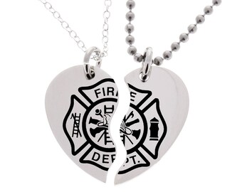 Firefighter Necklaces, Custom Firefighter, Firefighter Gifts, Firefighter Gift, Firefighter Wife, Fireman, Lieutenant, Maltese Cross